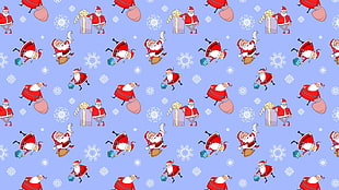 Santa Claus and gift box illustration HD wallpaper