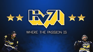 HV71 digital wallpaper, HV71, ice hockey, sport , artwork HD wallpaper