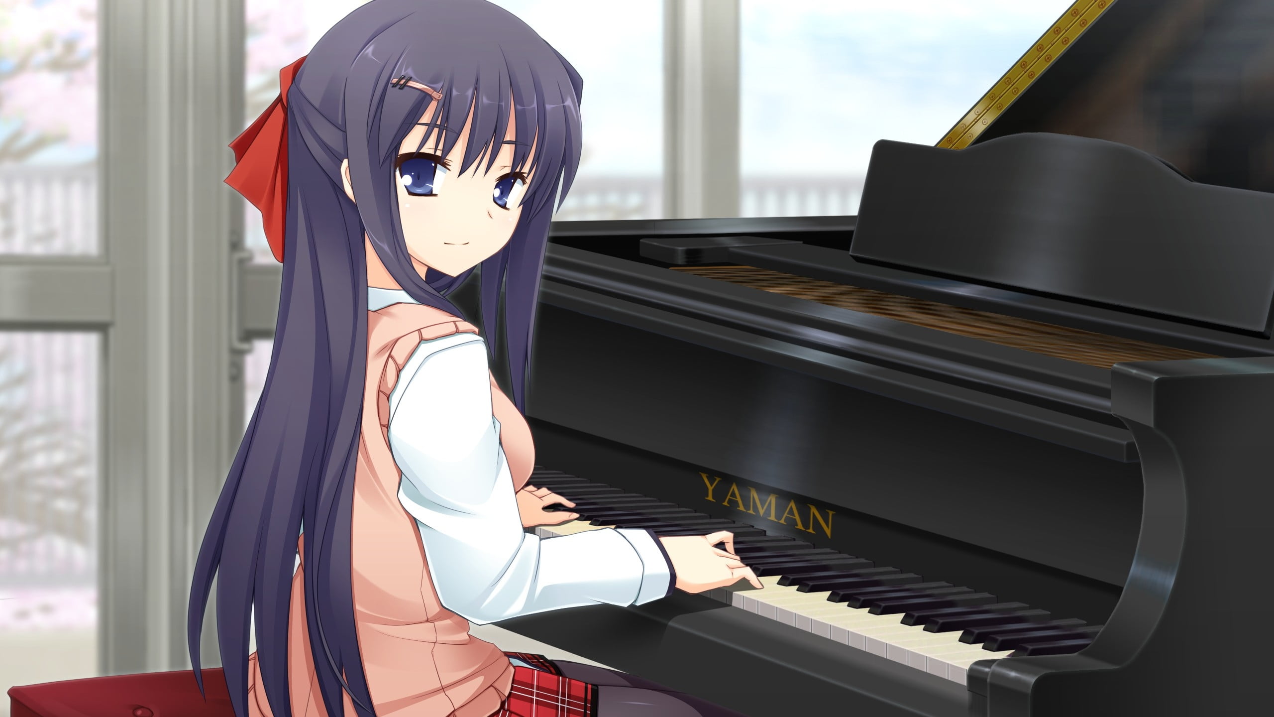 Female anime character playing piano HD wallpaper | Wallpaper Flare
