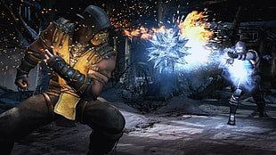 Scorpion vs Sub-Zero wallpaper, Mortal Kombat, Scorpion (character), Sub Zero, video games HD wallpaper