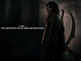 man in black suit holding swords, quote, Prince of Persia: Warrior Within HD wallpaper