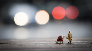 bokeh photography of two figures