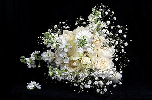 bouquet of white flowers HD wallpaper