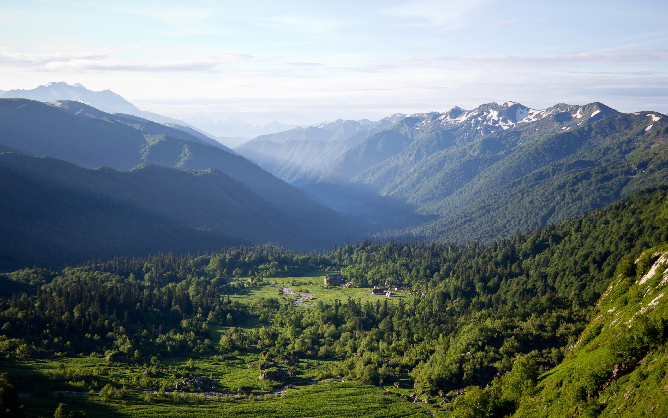 green valley, nature, landscape, mountains