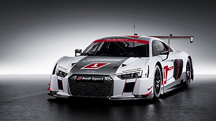 white and black coupe, Audi R8  LMS HD wallpaper