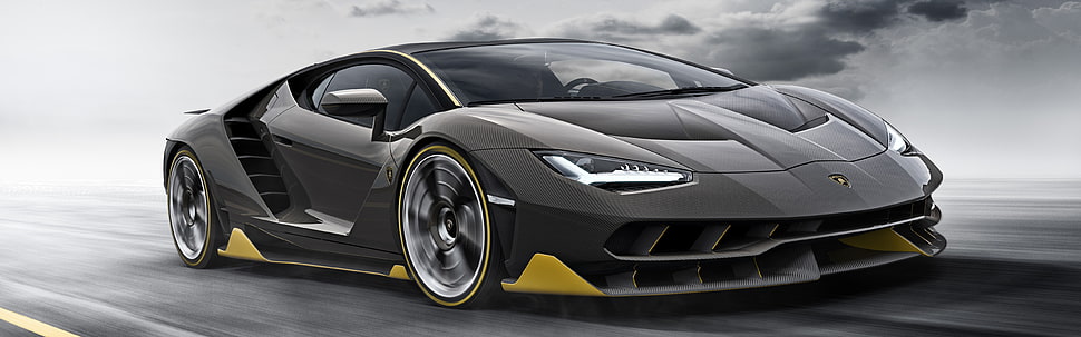 black Lamborghini Centenario coupe, Lamborghini Centenario LP770-4, car, vehicle, Super Car  HD wallpaper