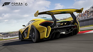 yellow and black Forza Motorsport 6 graphic wallpaper, Forza Motorsport 6, car, McLaren P1, Forza Motorsport