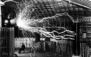 lightning striking on house digital wallpaper, Nikola Tesla, scientists, electricity, Thunderbolt HD wallpaper