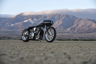 black and gray custom motorcycle