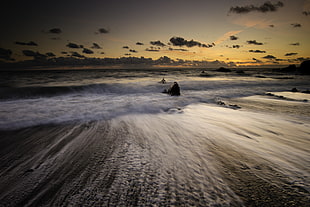 time lapse photography of water waves