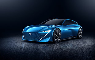 blue coupe concept HD wallpaper