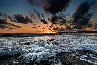 seashore and mountain, landscape, water, sky, sea