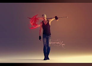 men's black tank top and blue jeans, Devil May Cry HD wallpaper