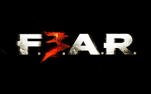 white, black, and red F.E.A.R. logo HD wallpaper