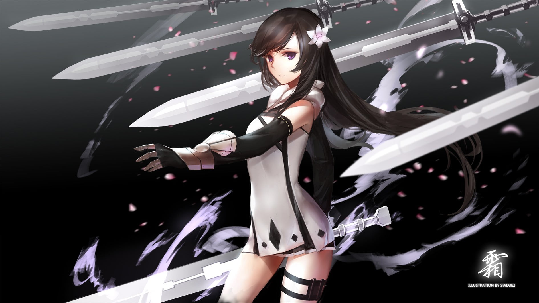 anime girl character with sword wallpaper