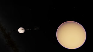 Saturn and Jupiter HD wallpaper
