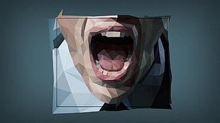 person open mouth painting