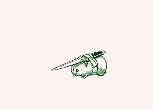 mice with dagger caricature, dagger, hamster, minimalism HD wallpaper
