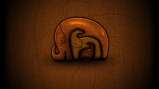 brown elephant wall decor, minimalism, elephant, animals, artwork HD wallpaper