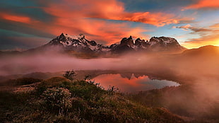 blue mountains, nature, landscape, trees, Patagonia