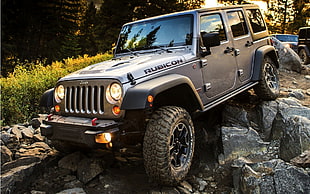 black Jeep Rubicon, car, Jeep