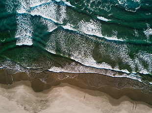 sea waves, nature, water, beach