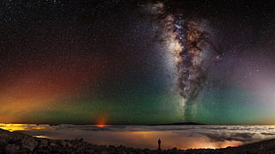 multicolored sky with stars, NASA, stars, sky, planet