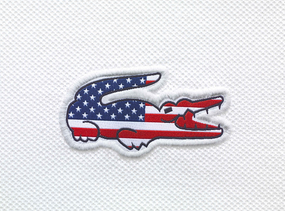 White blue and red Lacoste patch HD wallpaper | Wallpaper Flare