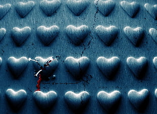 embossed heart being nailed HD wallpaper