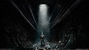 dark tunnel illustration, geometry, Lemma, Metro: Last Light, Metro 2033 HD wallpaper