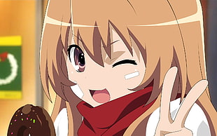 brown-haired female anime character, anime, Aisaka Taiga, brunette, Toradora!