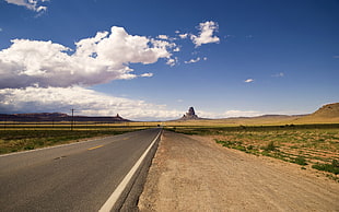 gray asphalt road, landscape, nature