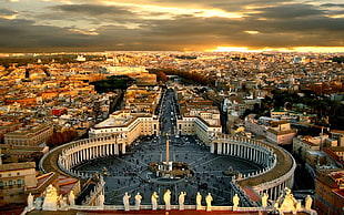 black and gray train table, Vatican City, Rome, sky, cityscape HD wallpaper