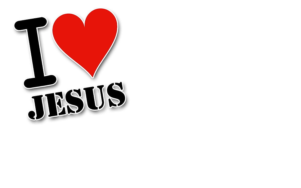 i heart Jesus sticker, text, simple background, religion HD wallpaper