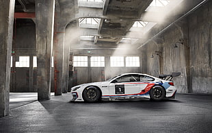 white sports coupe, car, BMW M6 GT3 HD wallpaper