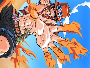 Portgas D' Ace illustration, One Piece, anime, Portgas D. Ace HD wallpaper