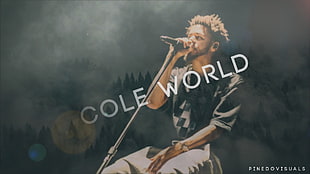 Cole World poster, J. Cole, hip hop, musician, music HD wallpaper