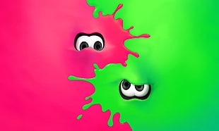 green and pink slime digital wallpaper, Splatoon, video games, Splatoon 2 HD wallpaper
