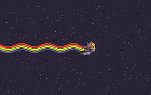 Rainbow wallpaper, Nyan Cat, simple, simple background, minimalism HD ...
