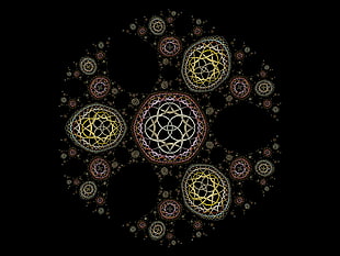 brown Mandala artwork with black background HD wallpaper