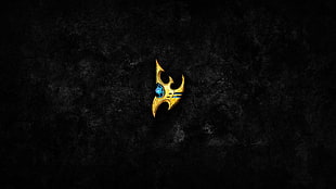 orange and blue emblem, Starcraft II, Protoss