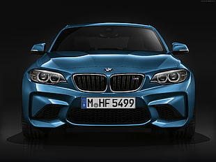 blue BMW car