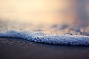 beach shore, waves, macro, coast, beach HD wallpaper