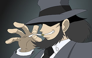 black haired animated character, Jigen, Lupin III, anime HD wallpaper