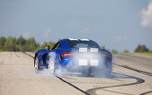 blue coupe, car, blue, Dodge Viper