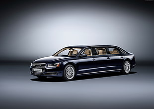 black Audi limousine HD wallpaper