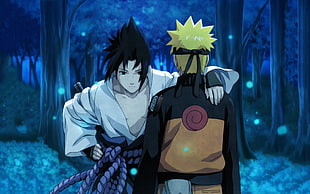 Uchiha Sasuke and Uzumaki Naruto, anime, Japanese Art, Uzumaki Naruto, Naruto Shippuuden