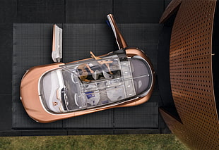 top-view photo of bronze convertible HD wallpaper
