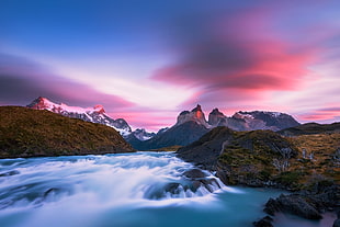 stream near rock formation, photography, nature, landscape, morning