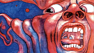human face abstract painting, music, rock & roll, King Crimson HD wallpaper